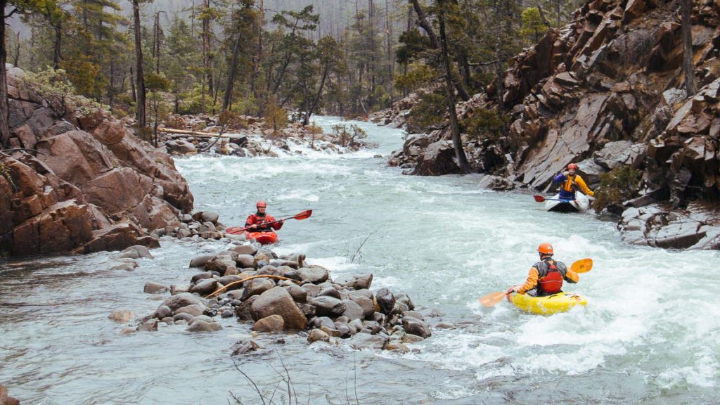 Kayaking on the North Fork of Rough and Ready Creek